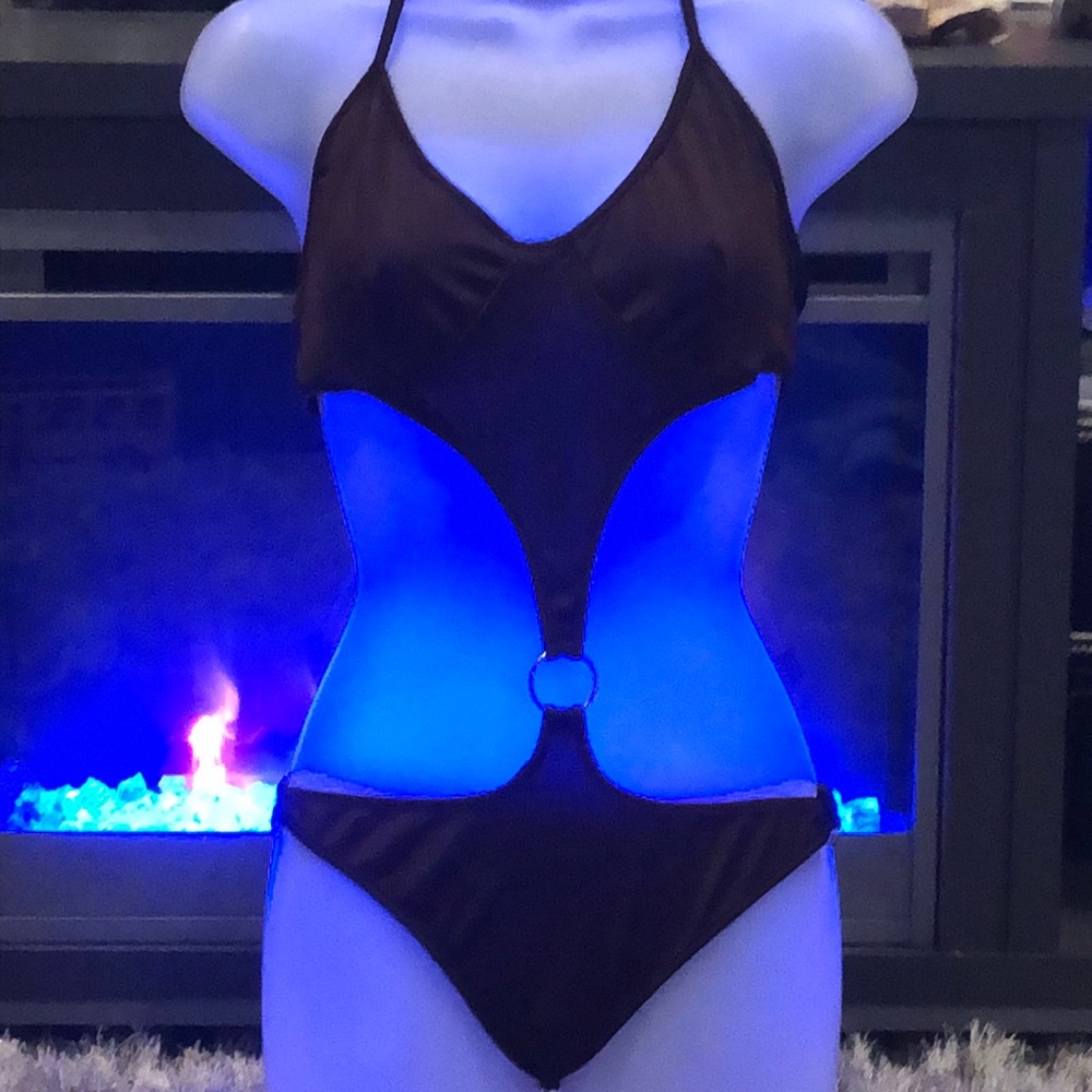 HOT Small/medium MONOKINI accent hardware bikini👙